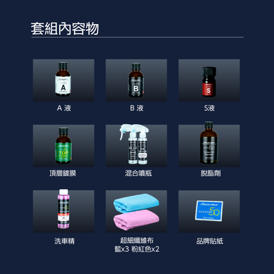 [雙層鍍膜 | 5 年時效 | 9H 硬度] 車用頂級陶瓷鍍膜 SILAZANE50 - 希麗讃50 雙層豪華全配套組