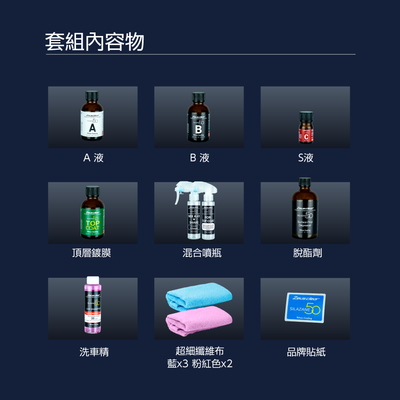 [雙層鍍膜 | 5 年時效 | 9H 硬度] 車用頂級陶瓷鍍膜 SILAZANE50 - 希麗讃50 雙層豪華全配套組